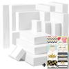 24 White Gift Wrap Boxes with Lids for wrapping Large Clothes (Assorted Sizes for Robes, Blankets & Shirts)and 80 Different Occasion Tag Stickers -Perfect for Mothers,Fathers Day,Birthdays, Baby Showers, Weddings. view 1