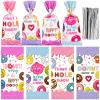 Jetec 100 Pcs Donut Candy Bags Grow up Party Supplies Donut Cellophane Gift Treat Goodie Bags with Ties Two Sweet Theme Birthday Party Decorations view 1