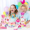 Jetec 100 Pcs Donut Candy Bags Grow up Party Supplies Donut Cellophane Gift Treat Goodie Bags with Ties Two Sweet Theme Birthday Party Decorations view 3