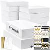 12 White Extra Large Gift Wrap Boxes Bulk with Lids, 12 Tissue paper and 80 Count Foil Christmas Tag Stickers for Wrapping Oversized Clothes (Robes, Sweater, Coat, Shirts) and Xmas Holiday Present view 1