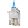 Coldown Butane Lighter Insert, Windproof Gas Lighter with Dual Torch Jet Flame Adjustable and Fuel Refillable, Unique Gifts for Men (Fuel No Included) view 1