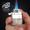 Coldown Butane Lighter Insert, Windproof Gas Lighter with Dual Torch Jet Flame Adjustable and Fuel Refillable, Unique Gifts for Men (Fuel No Included) view 2