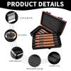 CIGARLOONG Cigar Humidor Portable Cigar Case Double Layer Hold 10 Cigar with Hygrometer and Humidifier(Color:Silvery) view 2