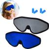 2 Pieces 3D Sleep Mask for Kids Memory Foam Contoured Eye Mask, Travel Sleep Eye Cover with Adjustable Strap, 3D Blindfolds(Blue and Gray) view 1