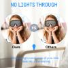 2 Pieces 3D Sleep Mask for Kids Memory Foam Contoured Eye Mask, Travel Sleep Eye Cover with Adjustable Strap, 3D Blindfolds(Blue and Gray) view 4