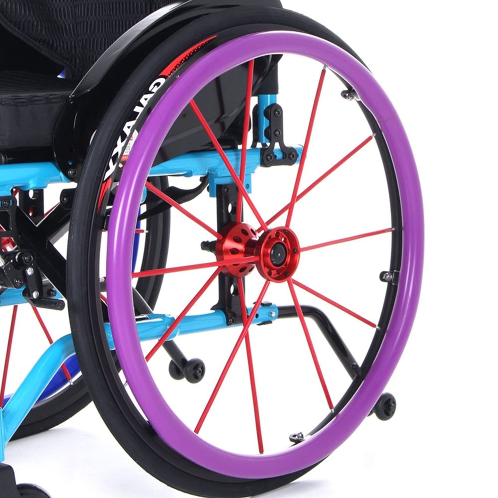 1 Pair Silicone Wheelchair Push Rim Covers, Non-Slip Wear-Resistant Hand Push Cover, Wheelchair Rim Grips (Purple, 24in)