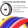 1 Pair Silicone Wheelchair Push Rim Covers, Non-Slip Wear-Resistant Hand Push Cover, Wheelchair Rim Grips (Black, 22in) view 2