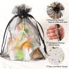 100PCS Moon Star Organza Bags - 4x6" Wedding Favors with Drawstring, Black Organza Gift Pouch for Jewelry, Wedding, Valentine's Day, Christmas, Eid Mubarak Party Favor Bags view 3