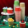 Potchen 9 oz Christmas Paper Ice Cream Cups Xmas Disposable Dessert Bowls Snack Soup Cups Polka Dot Snowflake Striped Paper Bowls for Hot or Cold Food Christmas Party Supplies(90 Pcs) view 2