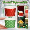 Potchen 9 oz Christmas Paper Ice Cream Cups Xmas Disposable Dessert Bowls Snack Soup Cups Polka Dot Snowflake Striped Paper Bowls for Hot or Cold Food Christmas Party Supplies(90 Pcs) view 3
