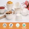 Visen 100 Pack Compostable Portion Cups, 4 oz Disposable Paper for Condiment, Food Sample, 100% Biodegradable Souffle, Jello Shot & Samples Honey Nuts (White) view 4