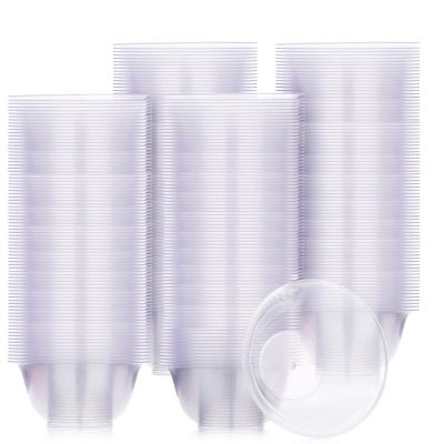 Potchen 300 Packs 8.5 oz Clear Plastic Bowls Disposable Plastic Bowls for Parties Weddings Serving Container for Candy, Soup, Dessert, Salsa, Ice Cream, Popcorn, Chip