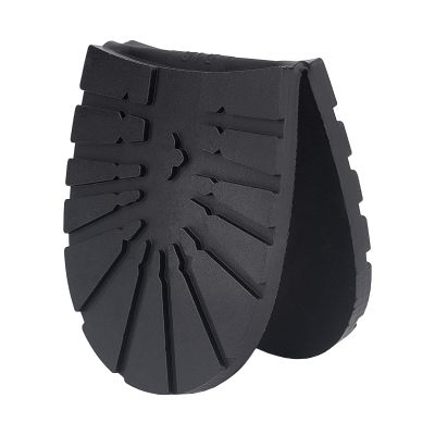 AHANDMAKER Durable Rubber Half Sole and Heels Raised Grain Repair Sole Pad Replacement for Leather, Sports Shoes, Boots, Black Heel Large