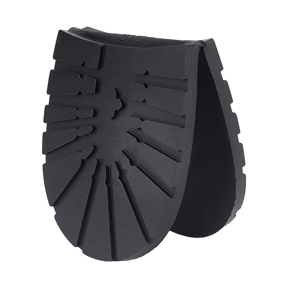 AHANDMAKER Durable Rubber Half Sole and Heels Raised Grain Repair Sole Pad Replacement for Leather, Sports Shoes, Boots, Black Heel Large