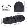 AHANDMAKER Durable Rubber Half Sole and Heels Raised Grain Repair Sole Pad Replacement for Leather, Sports Shoes, Boots, Black Heel Large view 2