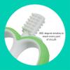 Easy Grip Baby Teething Toothbrush for 4-12 Months by LoveNoobs, Safe Design, Gentle Bristles for Sensitive Gums, BPA Free Food-Grade Silicone Toothbrush Teether, Green view 3