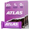 Atlas Protein Bar, 20g Protein, 1g Sugar, Clean Ingredients, Gluten Free (Dark Chocolate Almond, 12 Count (Pack of 3)) view 1