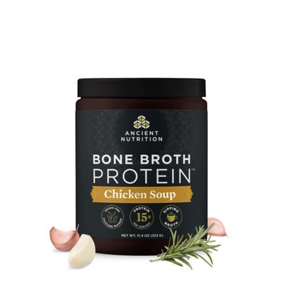 Ancient Nutrition Bone Broth Protein Powder, Chicken Soup, Grass-Fed Chicken and Beef Bone Broth Powder, 15g Protein Per Serving, Supports a Healthy Gut, 15 Servings