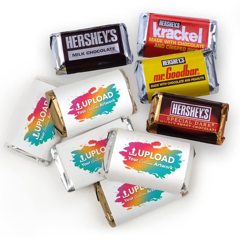 1,000 Personalized Candy Favors with Photo Miniatures Chocolate (1,000 Count) - Custom Image Favors for Birthday, Graduation, Wedding, Baby Shower, Communion, Retirement, Election or Promotional