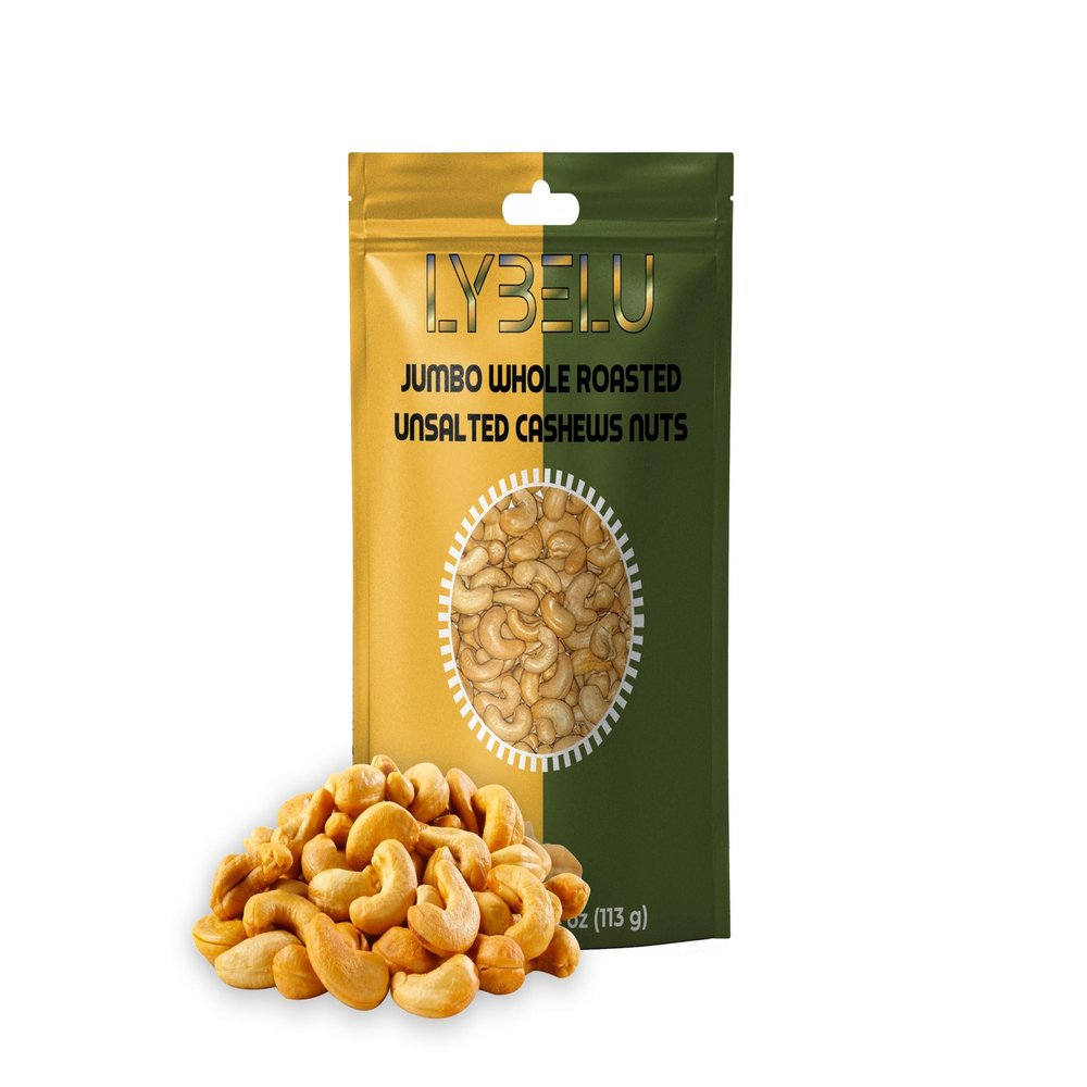 Jumbo Whole Roasted Unsalted Cashews Nuts  4oz