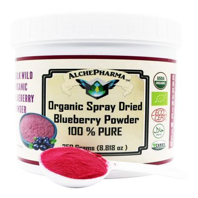 Blueberry Powder Organic Spray Dried 100% Pure (Unflavored, 250 grams)