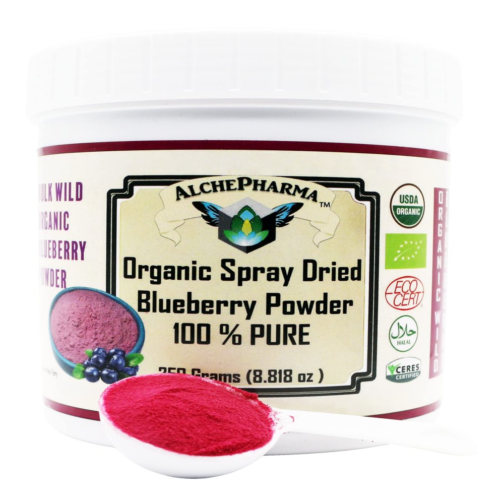 Blueberry Powder Organic Spray Dried 100% Pure (Unflavored, 250 grams)