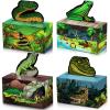 Nezyo 24 Pcs Reptile Party Favor Reptile Party Bags Snake Birthday Decorations Lizard Frog Crocodile Boxes for Jungle Baby Shower Birthday, 4. 8 x 2. 4 x 6. 3 Inch view 1