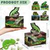 Nezyo 24 Pcs Reptile Party Favor Reptile Party Bags Snake Birthday Decorations Lizard Frog Crocodile Boxes for Jungle Baby Shower Birthday, 4. 8 x 2. 4 x 6. 3 Inch view 2