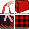 Aneco 12 Large Reusable Christmas Red and Black Plaid Non-Woven Bags with Handles - Gift Bags for Party Supplies, 14 x 13.8 x 7.5 Inches view 3