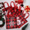 Aneco 12 Large Reusable Christmas Red and Black Plaid Non-Woven Bags with Handles - Gift Bags for Party Supplies, 14 x 13.8 x 7.5 Inches view 4