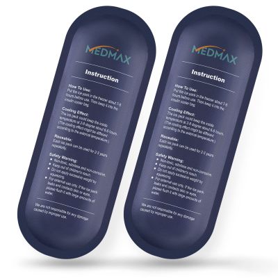 MDMAX Ice Packs for Insulin Travel Case, Reusable TSA Approved Insulin Cooler Ice Packs for Insulated Travel Medical Diabetic Supplies Storage Organizer Bag (2 Pack)