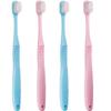 DI QIU REN Extra Soft Toothbrush for Sensitive Gums, Manual Toothbrush with 8 Tubes of 10000 Soft Floss Bristle for Gum Care, Protect Fragile Gums Good Cleaning Effect (2 Blue & 2 Pink) view 1