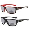 outdoor Transition Photochromic Bifocal Reading Glasses Mens and Womens 2pcs Sports Presbyopia Sunglasses Readers (2pcs-black&red, 3.5, multiplier_x) view 1
