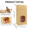 Cyblinia 30-Piece Kraft Paper Bags with Window - 4.5 x 2.56 x 9.6 Inch, Tin Tie Tab Lock Bags for Food Storage view 2