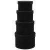 GnFlus Black Gift Boxes with Lids for Presents Set of 4 Round Velvet Nesting Gifts Box for Arrangements Flowers Wedding Birthday Mothers Valentines Day Bridesmaid Christmas Party Anniversary view 1