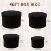 GnFlus Black Gift Boxes with Lids for Presents Set of 4 Round Velvet Nesting Gifts Box for Arrangements Flowers Wedding Birthday Mothers Valentines Day Bridesmaid Christmas Party Anniversary view 3