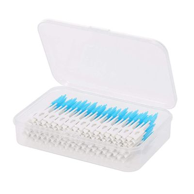 Eioflia Interdental Brushes Ultra Tight Disposable Tooth Cleaner Brushes Silicone Toothpick Brush for Interdental Spaces Silicone Interdental Brushes, Blue 160Pcs/Box