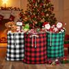 Aboofx 3 Pack Extra Large Drawstring Christmas Bags, 31.5 x 17.7 Inch Large Plaid Fabric Santa Sack Present Bags Stocking Storage for Christmas Party Xmas Ornaments Supplies view 2