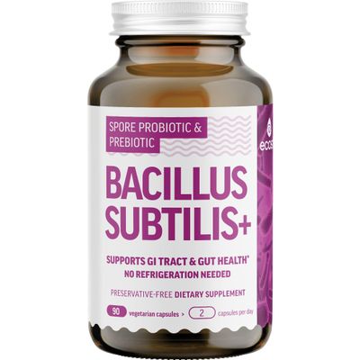 Bacillus Subtilis Spore Based Probiotic  High Potency Strain with Prebiotic for Balanced Belly | Daily Gut Health & Microbiome Support for Family | 6 Billion CFU Per Day | 90 Vegetarian Capsules