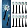 12 Pack Replacement Toothbrush Heads Compatible with fairywill P11 T9 Electric Toothbrush, W Shape Bristle Designed, Soft and Sanitary for Model P11 T9 Toothbrushes (Black) view 2