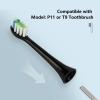 12 Pack Replacement Toothbrush Heads Compatible with fairywill P11 T9 Electric Toothbrush, W Shape Bristle Designed, Soft and Sanitary for Model P11 T9 Toothbrushes (Black) view 3