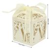 25 Pcs Candy Gift Box, Wedding Boxes Sweets Favour Decorations Box Couple Design Luxury Lase Cut Party Favor Ribbon (White), 5x5x8cm (10335232ACHJX6) view 2