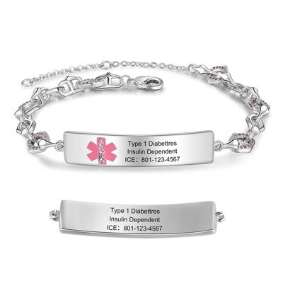 Jewelstruck Medical Alert Bracelets for Women Emergency Personalized Medical Bracelets for Women Free Engraving Custom ID Bracelets