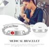 Jewelstruck Medical Alert Bracelets for Women Emergency Personalized Medical Bracelets for Women Free Engraving Custom ID Bracelets view 3