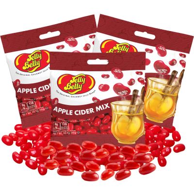 Sweetzo Hot Apple Cider Jelly Beans Fall Themed Candies, OU Kosher, Vegetarian and Gluten Free Chewy Candy (Pack of 3)