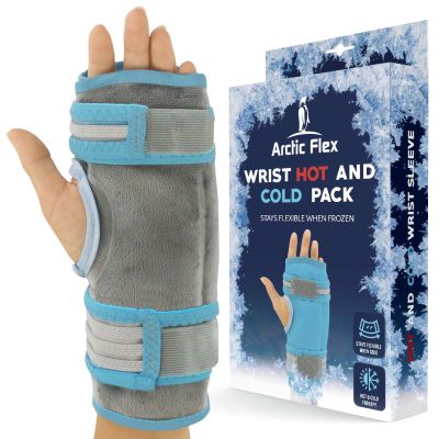 Arctic Flex Wrist Ice Pack Wrap - Hot & Cold Therapy Brace for Hand - Soft Gel for Pain Relief, Rheumatoid Arhtritis, Surgery, Swelling & Sprains - Adjustable Straps for Heating or Cooling Compression