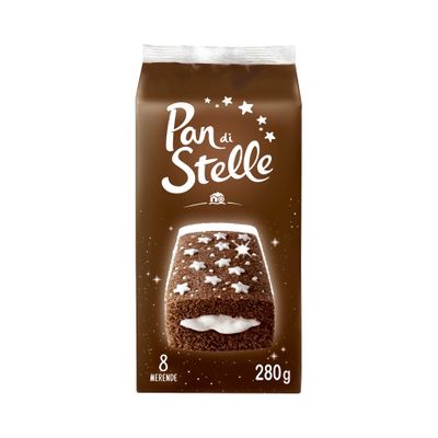 Pan di Stelle Merendine Trancini con Pan di Spagna al Cacao e Crema al Latte, Ideali per la Merenda, Confezione con 8 Merende, 280 g
