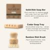 Zero Waste MVMT Dish Washing Bundle Kit | Eco-Friendly Solid Dish Soap, Cedar Soap Tray, Bamboo Pot Brush | Organic, Vegan, Non-Toxic Dish Soap | 3pc. Set view 2