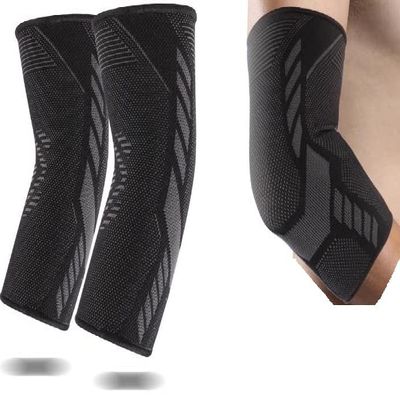 aibileec Elbow Compression Sleeve for Workout, Tennis, Golfer, & Weightlifting Size Medium & Large 1Pair