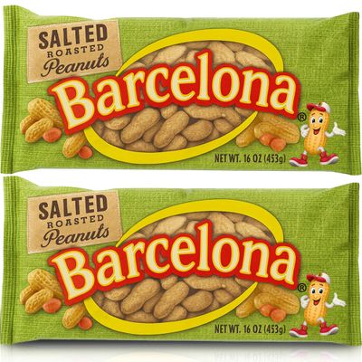 Barcelona Nut Inshell Peanuts Salted & Dry Roasted Bags | Bulk 2 Pounds | In Shell For Human | Whole Jumbo Peanuts | In the Shell for People | Healthy Snack